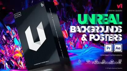 Unreal I Backgrounds and Posters Elements template preview