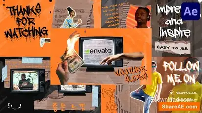 Urban Collage Endscreens | After Effects Openers template preview