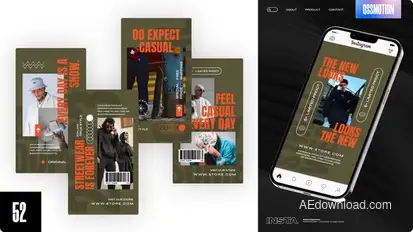 Urban Fashion Brands Instagram Stories Video Displays template preview