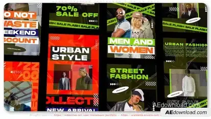Urban Fashion Instagram Stories Pack Video Displays template preview