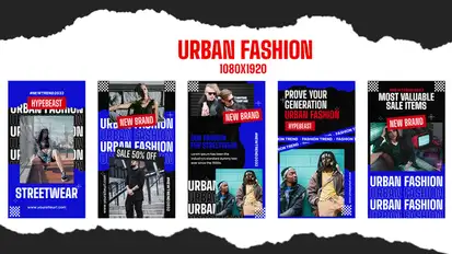 Urban Fashion Streetwear Instagram Story Product Promo template preview