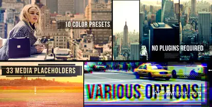 Urban Glitch Style Video Displays template preview