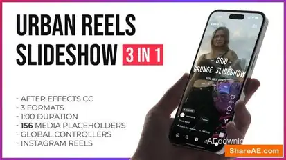 Urban Grunge Grid Slideshow Reels and Stories Openers template preview