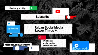 Urban Social Media Lower Thirds Elements template preview