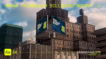 Urban Triangular Billboard Mockup broadcast-packages template preview