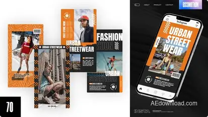 Urban Typography Stories Video Displays template preview