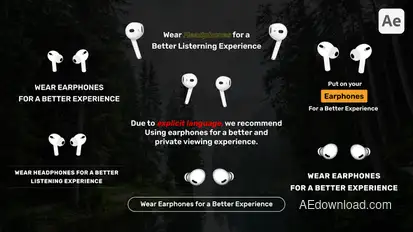 Use Earphones Advisory Animations Elements template preview