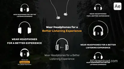 Use Headphones Advisory Animations Elements template preview