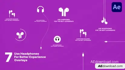 Use Headphones For The Best Experience Overlays Elements template preview