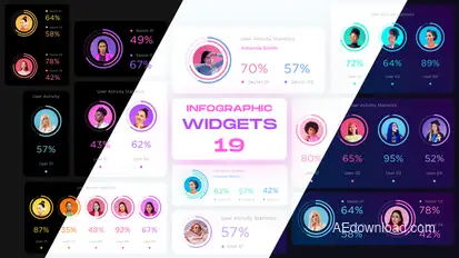 User Activity Infographic Widgets Pack Infographics template preview