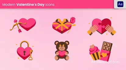 Valentine's Day Elements template preview