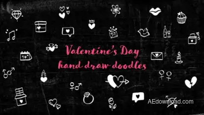 Valentine's Day Doodles Elements template preview