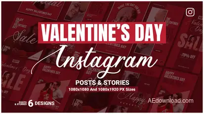 Valentine's Day Instagram Ad V107 Video Displays template preview