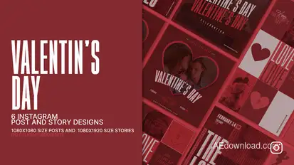 Valentine's Day Instagram Post And Story Product Promo template preview
