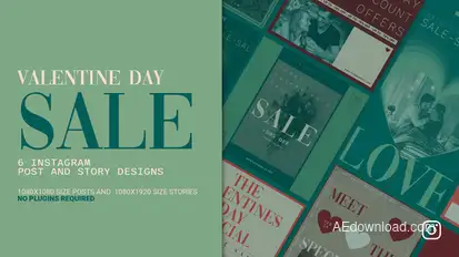 Valentine's Day Instagram Post And Story Product Promo template preview