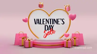 Valentine's Day Sale And Greetings Video Displays template preview