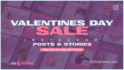 Valentine's Day Sale Instagram Ad V111 Video Displays template preview