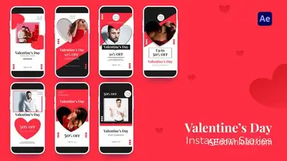 Valentine's Day / Sale Instagram Stories Elements template preview