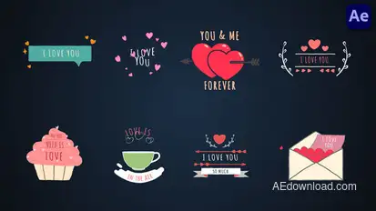 Valentine's Day titles [After Effects] Titles template preview
