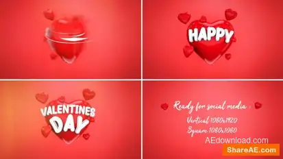 Valentine's Day Wishes and Logo Reveal Logo Stings template preview