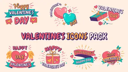 Valentine's Icons Pack V3 Elements template preview