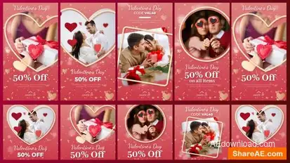 Valentine's Stories Pack Openers template preview