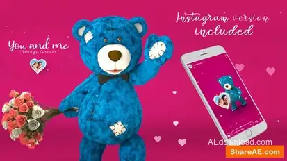 Valentine Bear Heart 2 Openers template preview