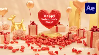 Valentine Day 3D Logo Intro Titles template preview