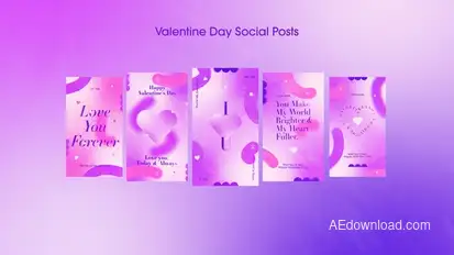 Valentine Day Social Posts Video Displays template preview