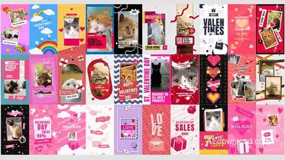 Valentine Day Stories Bundle 30in1 Elements template preview