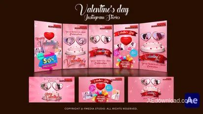 Valentine’s day Instagram Stories Openers template preview