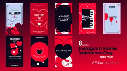 Valentines Day Instagram Stories Video Displays template preview