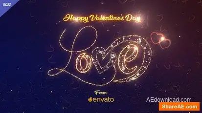 Valentines Day Love Heart Logo Stings template preview