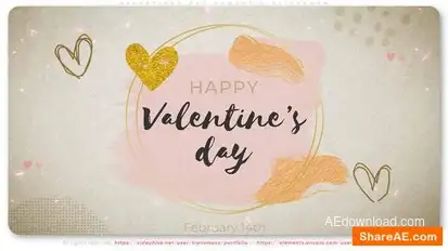 Valentines Day Romantic Slideshow Openers template preview