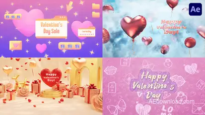 Valentines Day Titles Reveal Pack Titles template preview