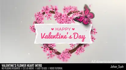 Valentines Flower Heart Intro Openers template preview