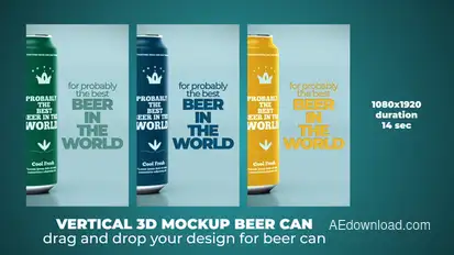 Vertical Beer Can Mock Up Product Promo template preview