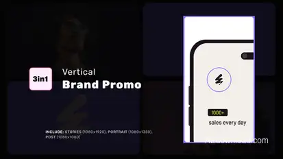 Vertical Brand Promo Logo Stings template preview