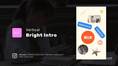 Vertical Bright Intro Openers template preview