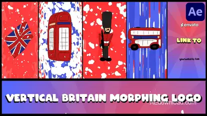 Vertical Britain Morphing Logo for After Effects Logo Stings template preview