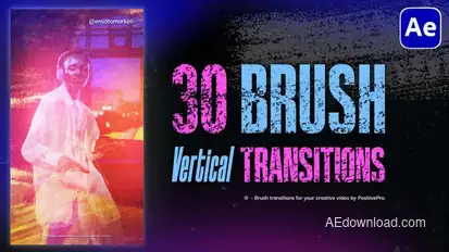 Vertical Brush Transitions Elements template preview