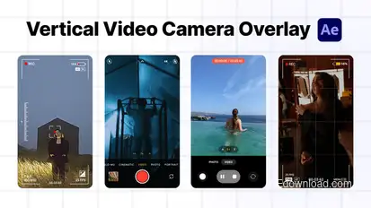 Vertical Camera Recording Screens Elements template preview