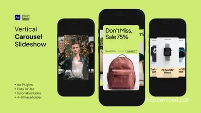 Vertical Carousel Slideshow Elements template preview