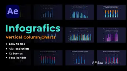 Vertical Column Charts Infographics template preview