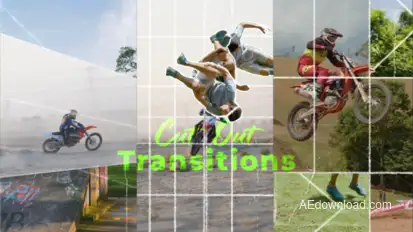 Vertical Cut Out Transitions Elements template preview