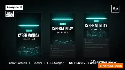 Vertical | Cyber Monday Promo Openers template preview