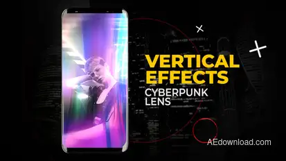 Vertical Cyberpunk Lens Effects | After Effects Elements template preview