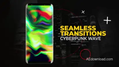 Vertical Cyberpunk Wave Transitions | After Effects Elements template preview