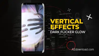 Vertical Dark Flicker Glow Effects | After Effects Elements template preview