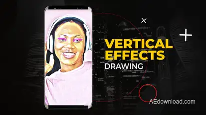 Vertical Drawing Effects | After Effects Elements template preview